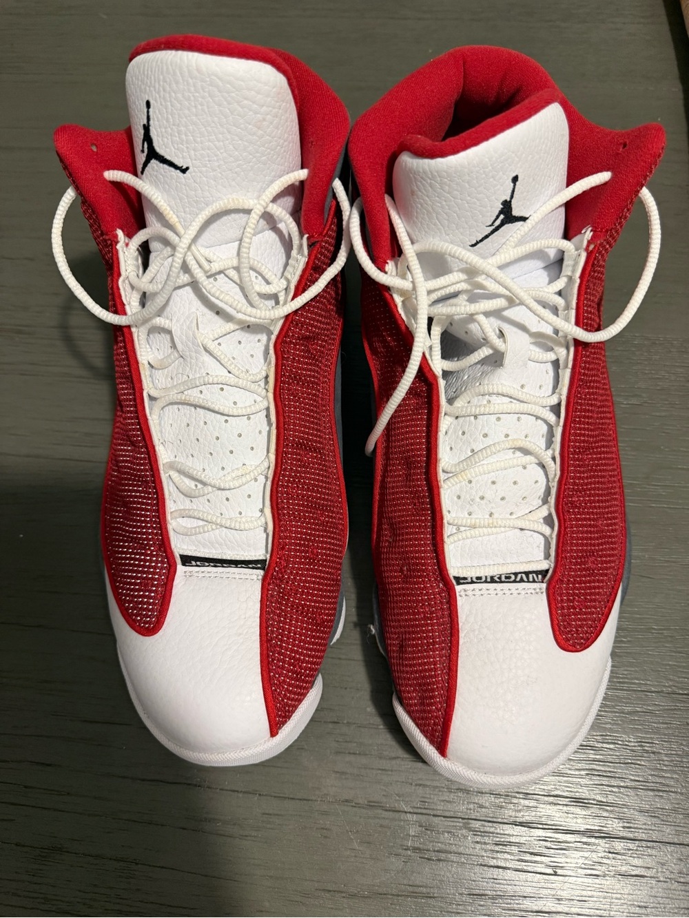 Air Jordan 13 Retro- Red Flint Jordan White and Red Men's Basketball Sneakers